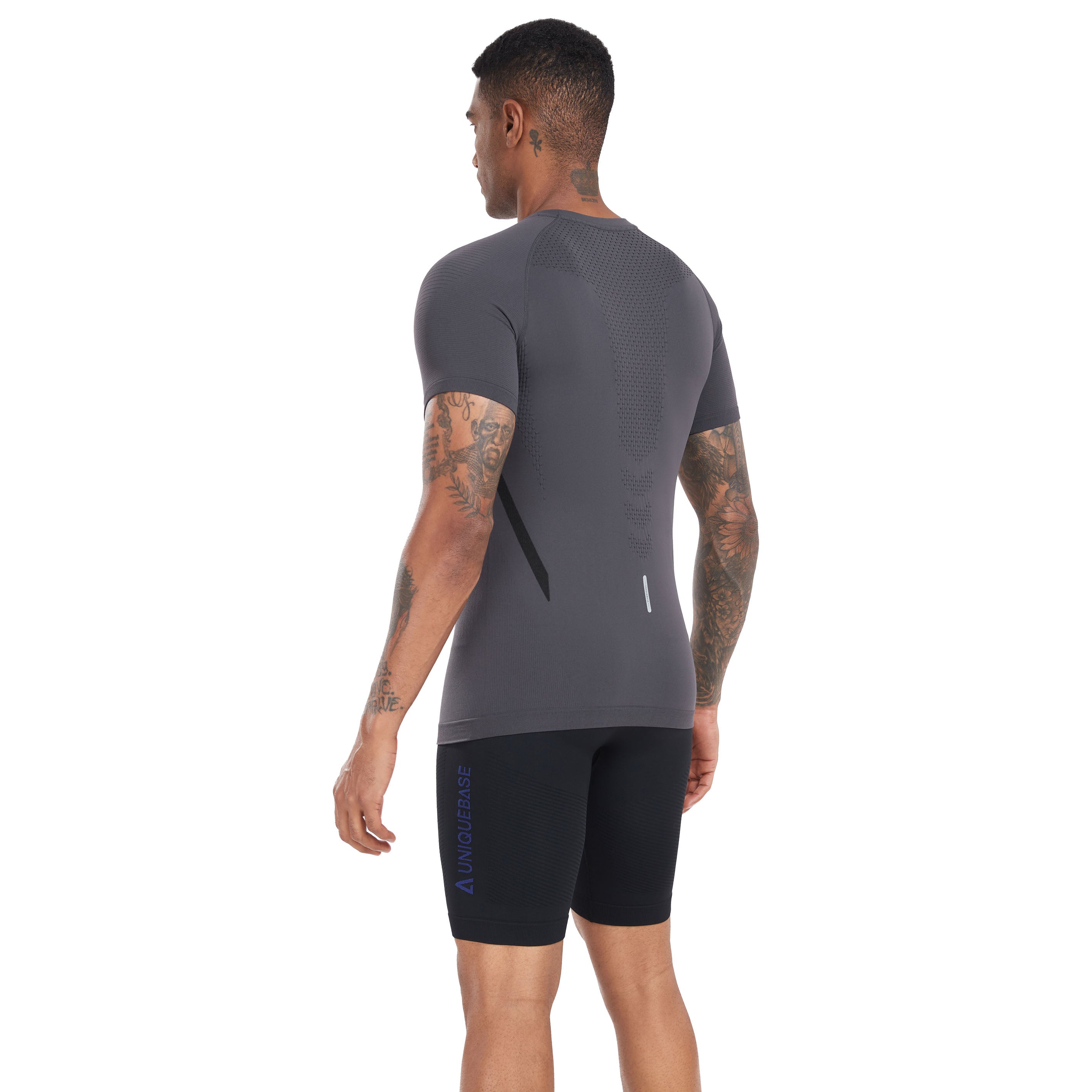 UNIQUEBASE MEN Running Anti-Bacterial Quick-Dry Compression Short Sleeve Shirt