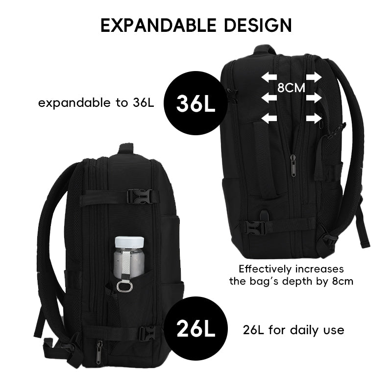 UNIQUEBASE 17-Inch Expandable Business Travel Backpack