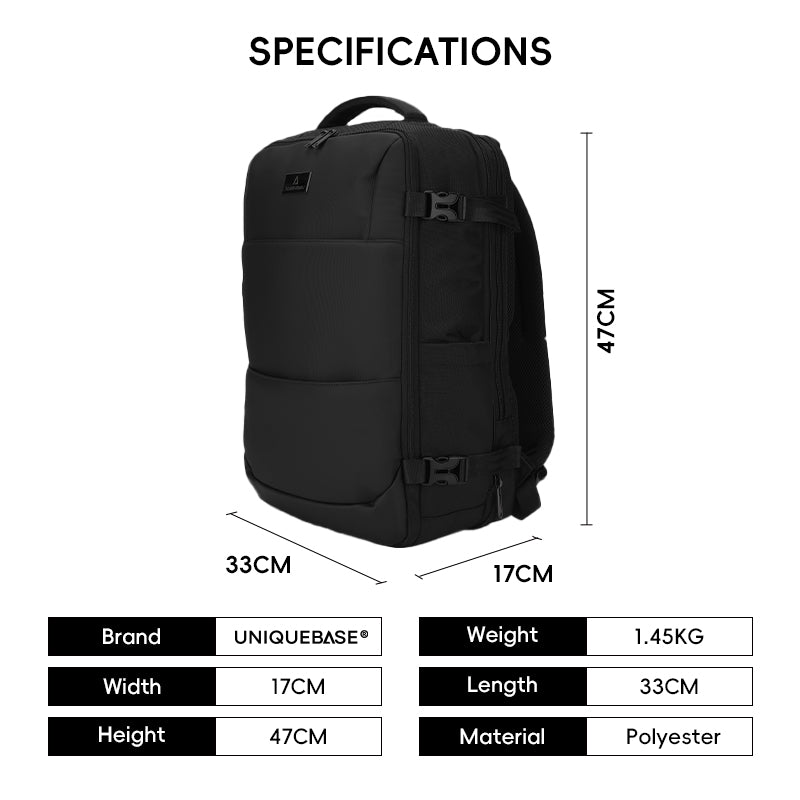 UNIQUEBASE 17-Inch Expandable Business Travel Backpack